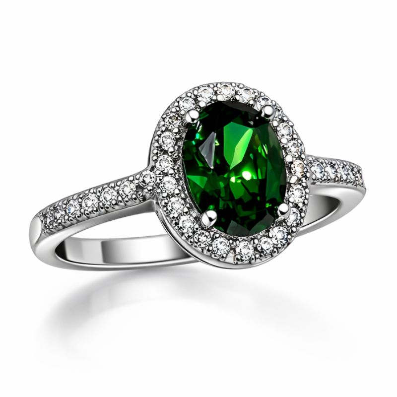 Emerald Halo Fashion Ring